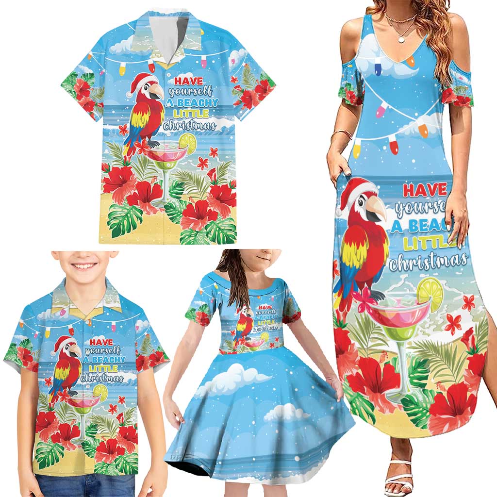 Hawaii Christmas Family Matching Summer Maxi Dress and Hawaiian Shirt Funny Macaw Parrot Tropical Vibe LT05 - Wonder Print Shop