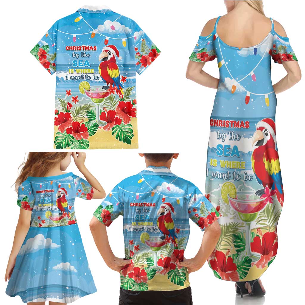 Hawaii Christmas Family Matching Summer Maxi Dress and Hawaiian Shirt Funny Macaw Parrot Tropical Vibe LT05 - Wonder Print Shop