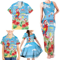 Hawaii Christmas Family Matching Tank Maxi Dress and Hawaiian Shirt Funny Macaw Parrot Tropical Vibe LT05 - Wonder Print Shop