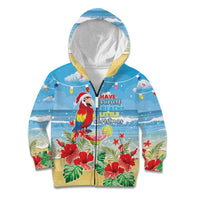 Hawaii Christmas Kid Hoodie Funny Macaw Parrot Tropical Vibe LT05 - Wonder Print Shop