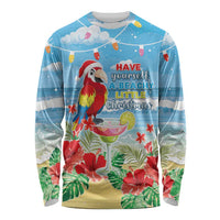Hawaii Christmas Long Sleeve Shirt Funny Macaw Parrot Tropical Vibe LT05 - Wonder Print Shop