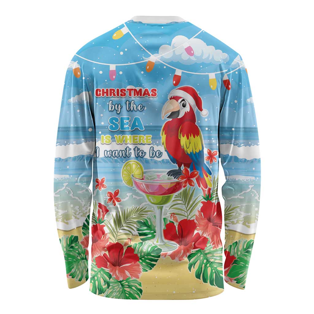 Hawaii Christmas Long Sleeve Shirt Funny Macaw Parrot Tropical Vibe LT05 - Wonder Print Shop