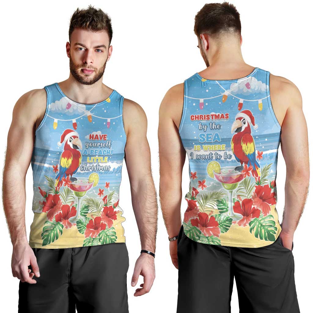 Hawaii Christmas Men Tank Top Funny Macaw Parrot Tropical Vibe LT05 - Wonder Print Shop