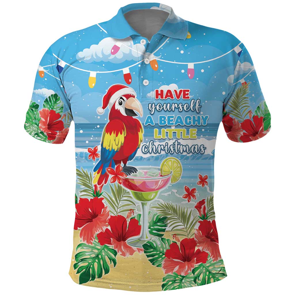 Hawaii Christmas Polo Shirt Funny Macaw Parrot Tropical Vibe LT05 - Wonder Print Shop