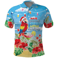 Hawaii Christmas Polo Shirt Funny Macaw Parrot Tropical Vibe LT05 - Wonder Print Shop