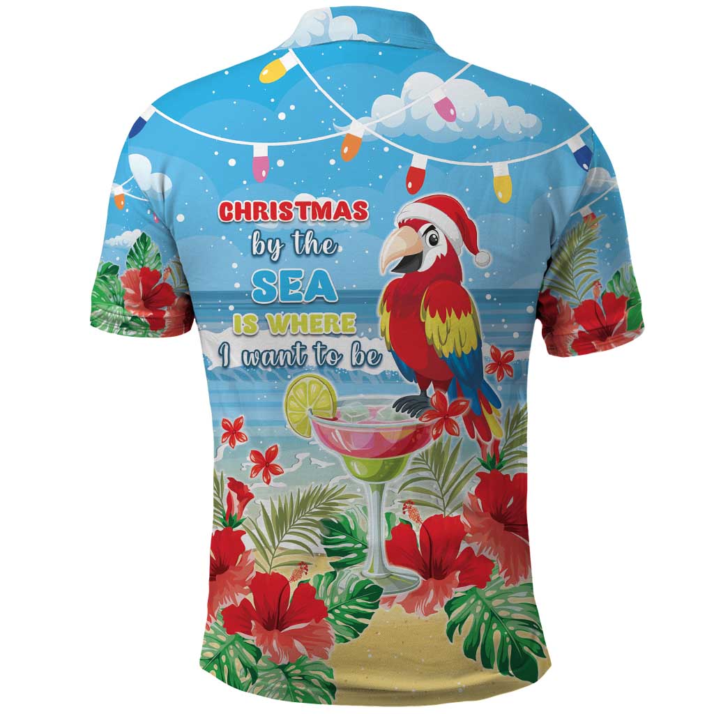 Hawaii Christmas Polo Shirt Funny Macaw Parrot Tropical Vibe LT05 - Wonder Print Shop