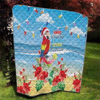 Hawaii Christmas Quilt Funny Macaw Parrot Tropical Vibe LT05 - Wonder Print Shop