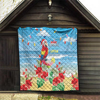 Hawaii Christmas Quilt Funny Macaw Parrot Tropical Vibe LT05 - Wonder Print Shop