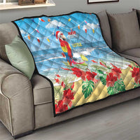 Hawaii Christmas Quilt Funny Macaw Parrot Tropical Vibe LT05 - Wonder Print Shop