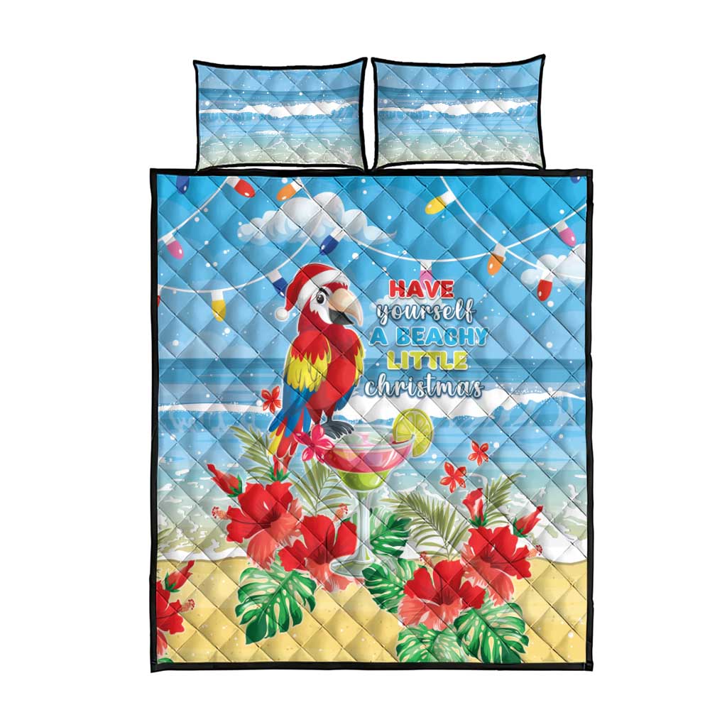 Hawaii Christmas Quilt Bed Set Funny Macaw Parrot Tropical Vibe LT05 - Wonder Print Shop