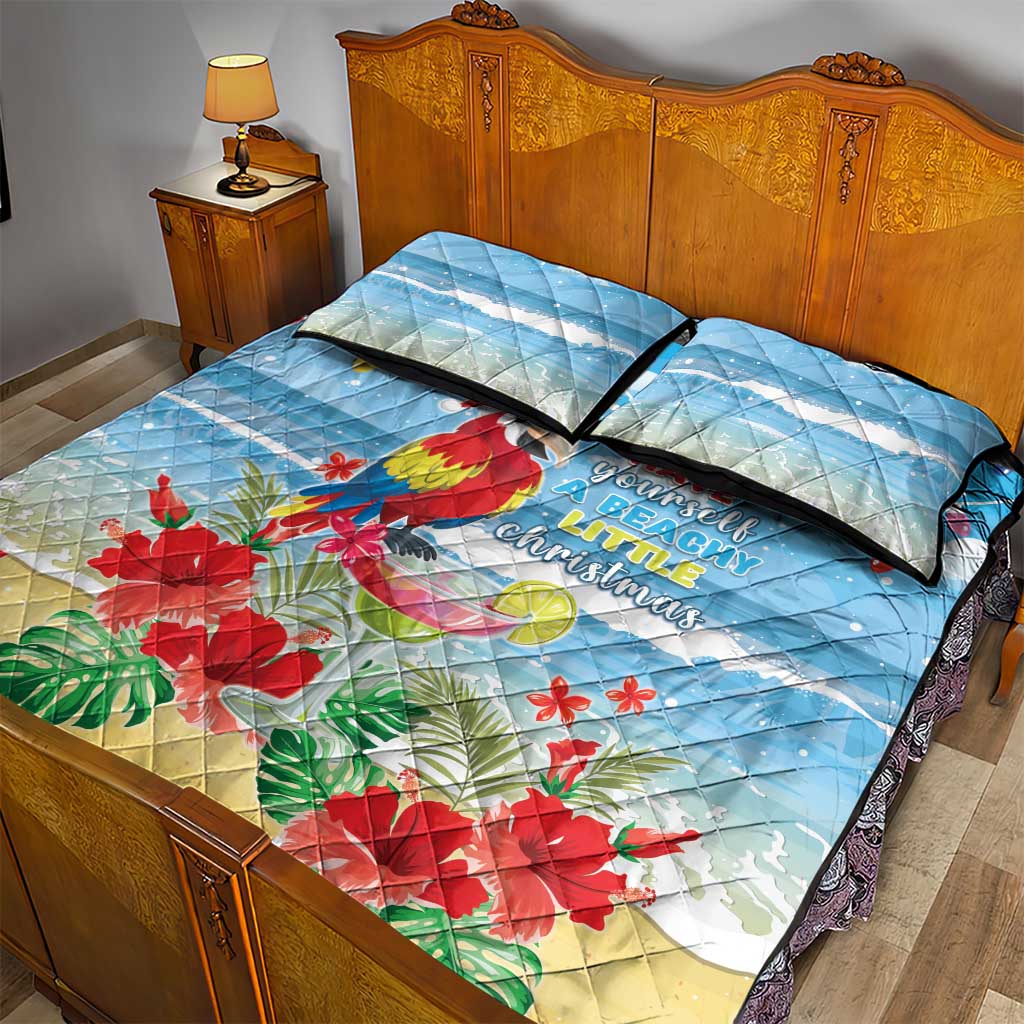 Hawaii Christmas Quilt Bed Set Funny Macaw Parrot Tropical Vibe LT05 - Wonder Print Shop