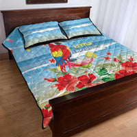 Hawaii Christmas Quilt Bed Set Funny Macaw Parrot Tropical Vibe LT05 - Wonder Print Shop