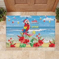 Hawaii Christmas Rubber Doormat Funny Macaw Parrot Tropical Vibe LT05 - Wonder Print Shop