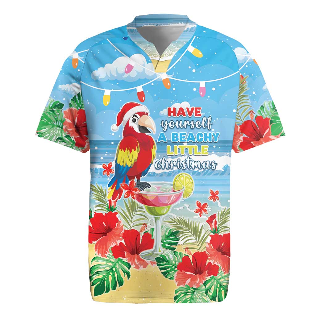 Hawaii Christmas Rugby Jersey Funny Macaw Parrot Tropical Vibe LT05 - Wonder Print Shop