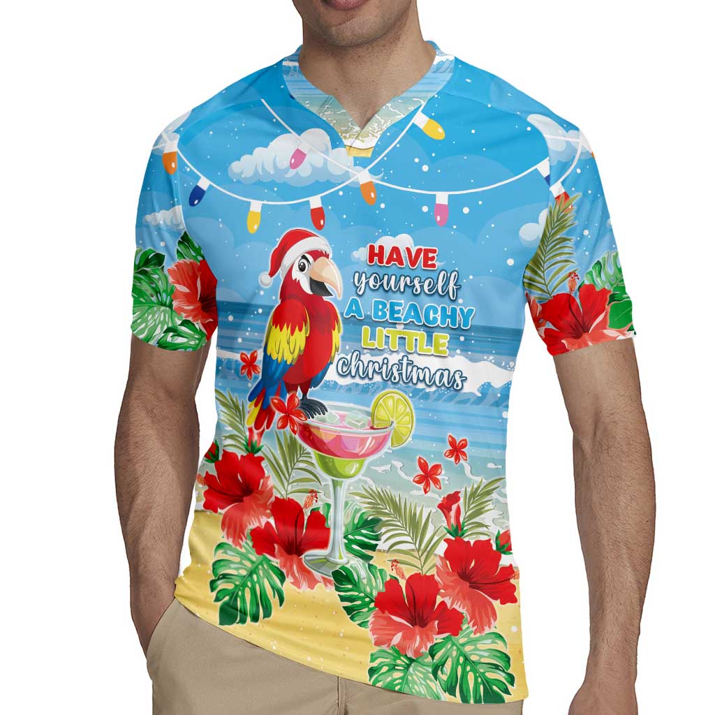 Hawaii Christmas Rugby Jersey Funny Macaw Parrot Tropical Vibe LT05 - Wonder Print Shop