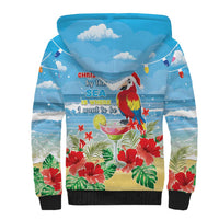 Hawaii Christmas Sherpa Hoodie Funny Macaw Parrot Tropical Vibe LT05 - Wonder Print Shop