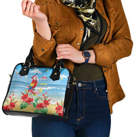 Hawaii Christmas Shoulder Handbag Funny Macaw Parrot Tropical Vibe