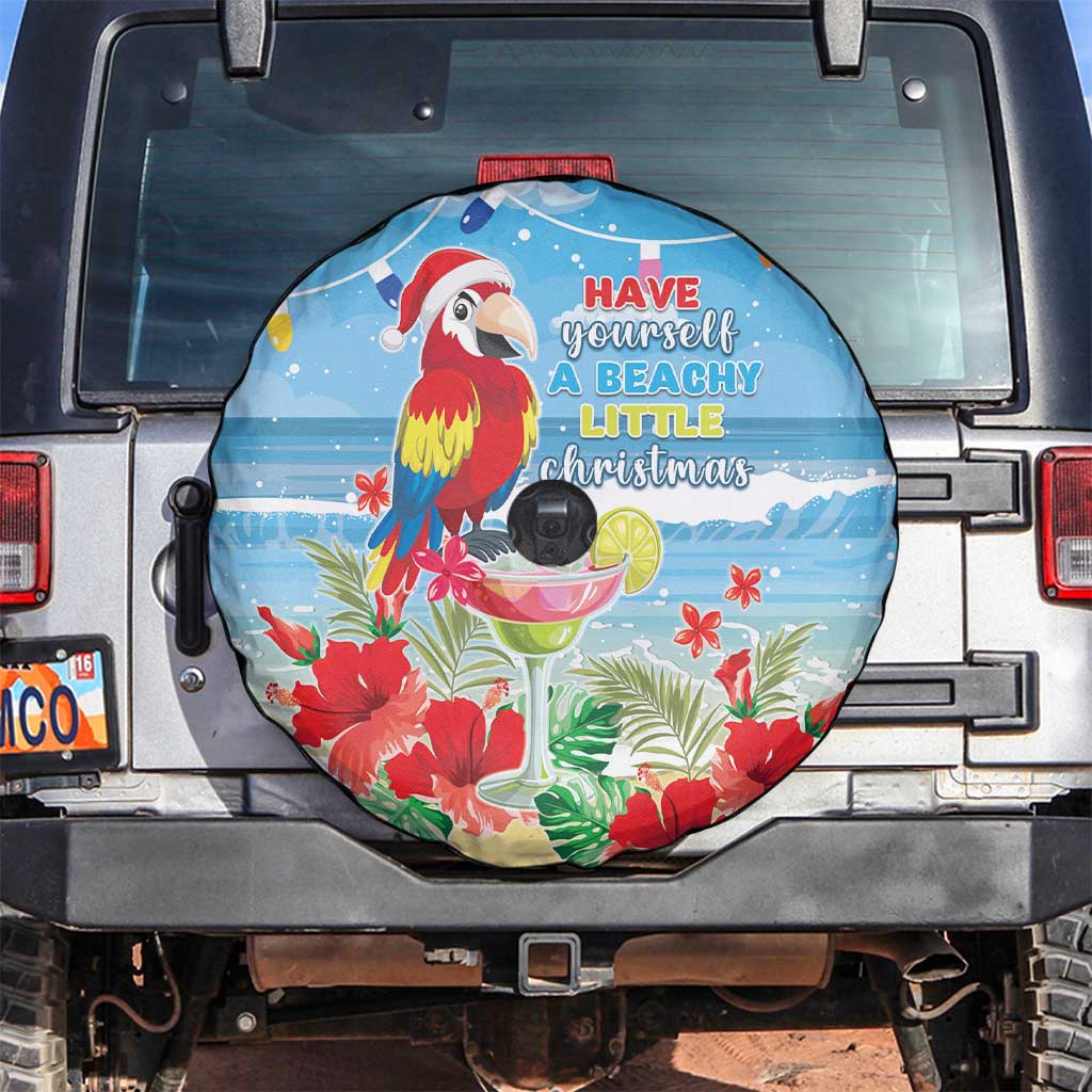 Hawaii Christmas Spare Tire Cover Funny Macaw Parrot Tropical Vibe LT05 - Wonder Print Shop