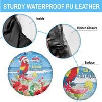 Hawaii Christmas Spare Tire Cover Funny Macaw Parrot Tropical Vibe LT05 - Wonder Print Shop