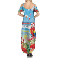 Hawaii Christmas Summer Maxi Dress Funny Macaw Parrot Tropical Vibe LT05 - Wonder Print Shop