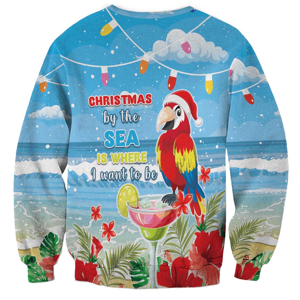 Hawaii Christmas Sweatshirt Funny Macaw Parrot Tropical Vibe LT05 - Wonder Print Shop