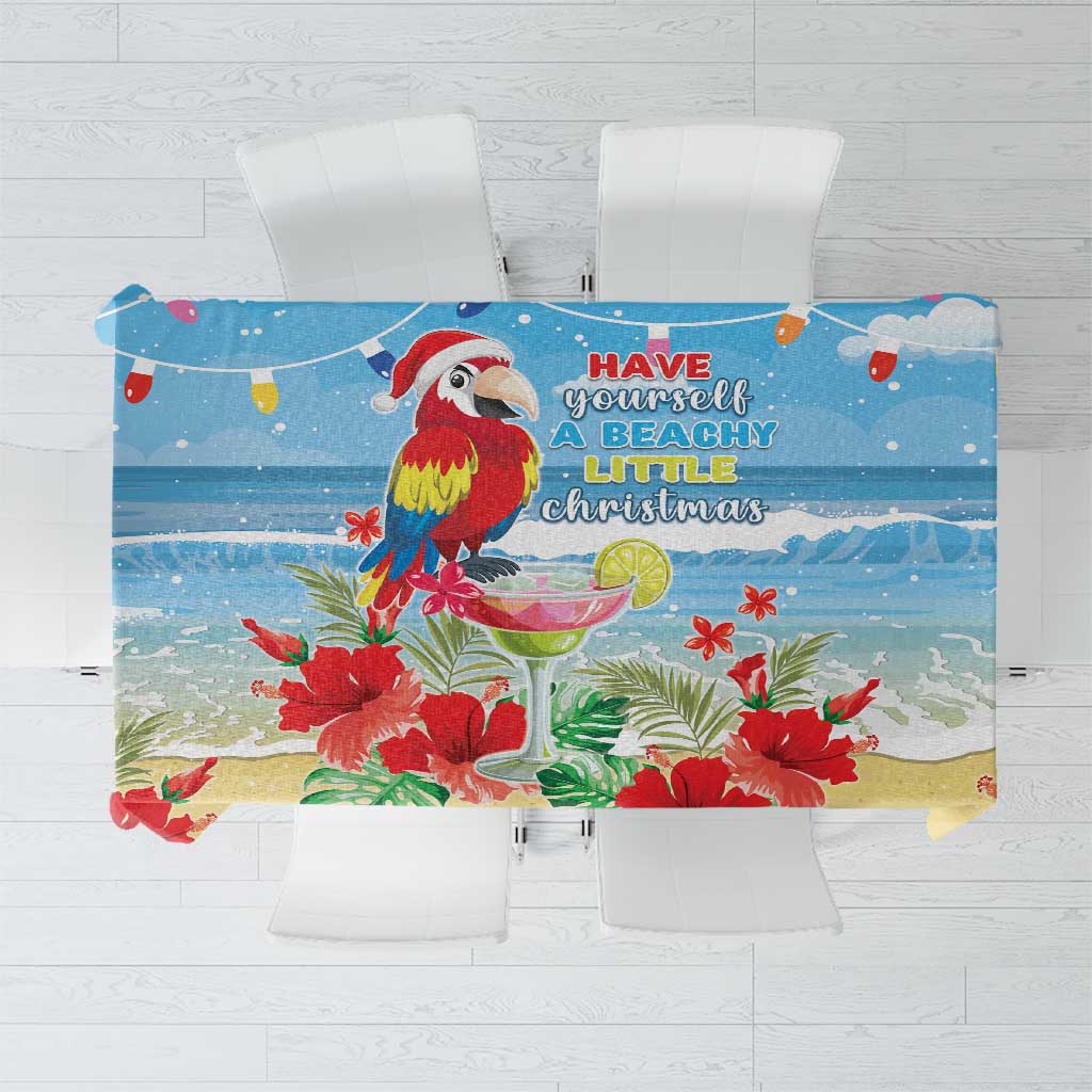 Hawaii Christmas Tablecloth Funny Macaw Parrot Tropical Vibe LT05 - Wonder Print Shop
