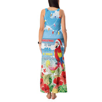 Hawaii Christmas Tank Maxi Dress Funny Macaw Parrot Tropical Vibe LT05 - Wonder Print Shop