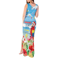 Hawaii Christmas Tank Maxi Dress Funny Macaw Parrot Tropical Vibe LT05 - Wonder Print Shop