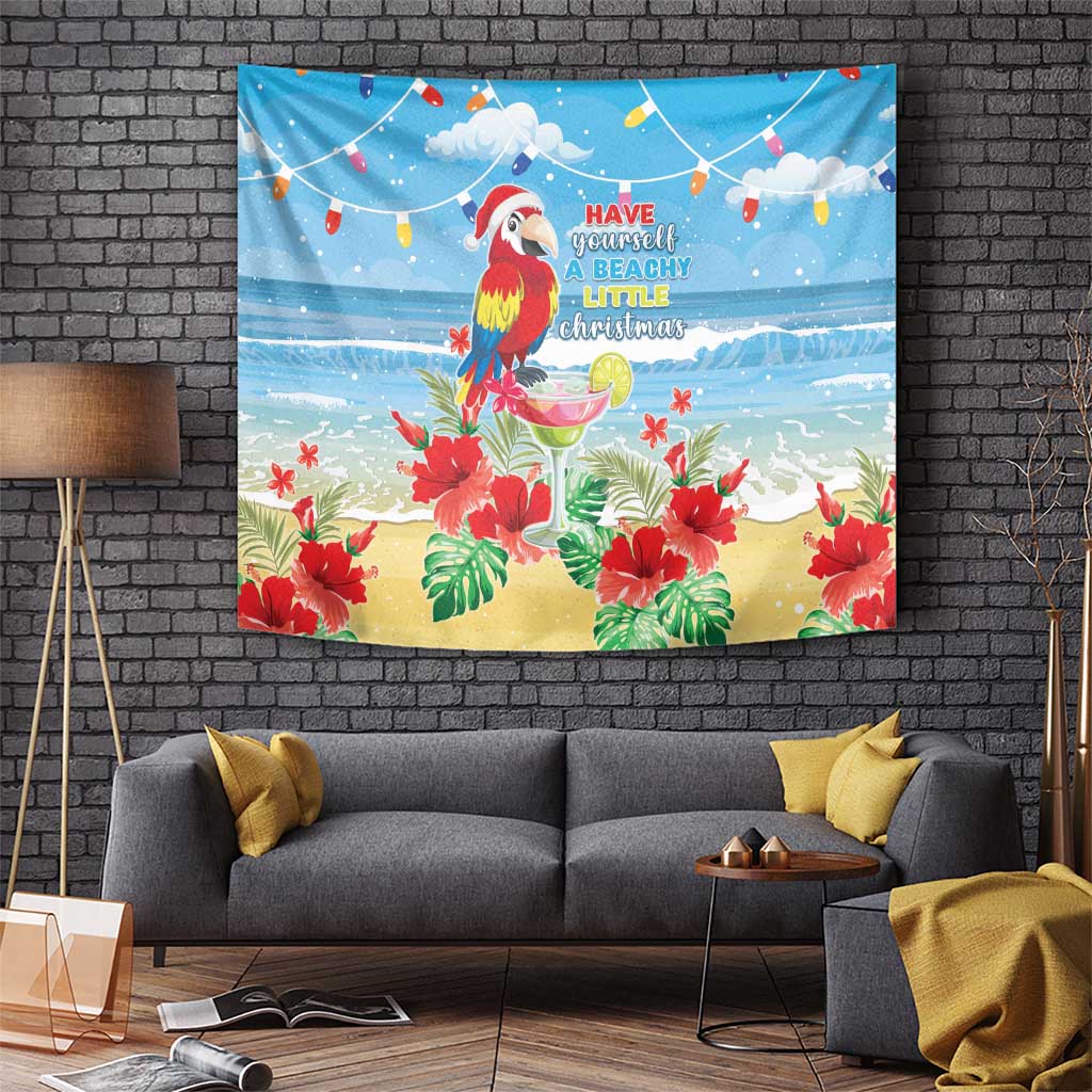 Hawaii Christmas Tapestry Funny Macaw Parrot Tropical Vibe LT05 - Wonder Print Shop