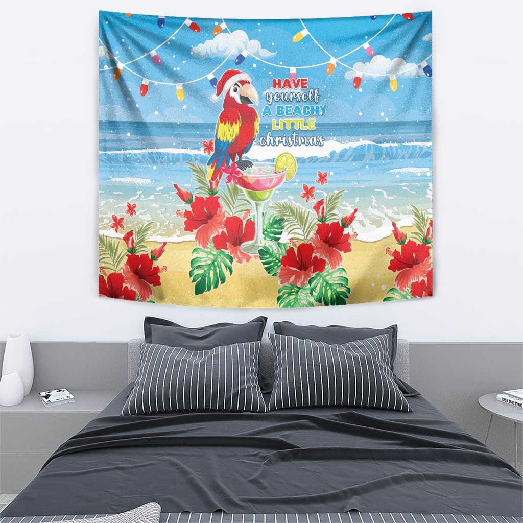 Hawaii Christmas Tapestry Funny Macaw Parrot Tropical Vibe LT05 - Wonder Print Shop