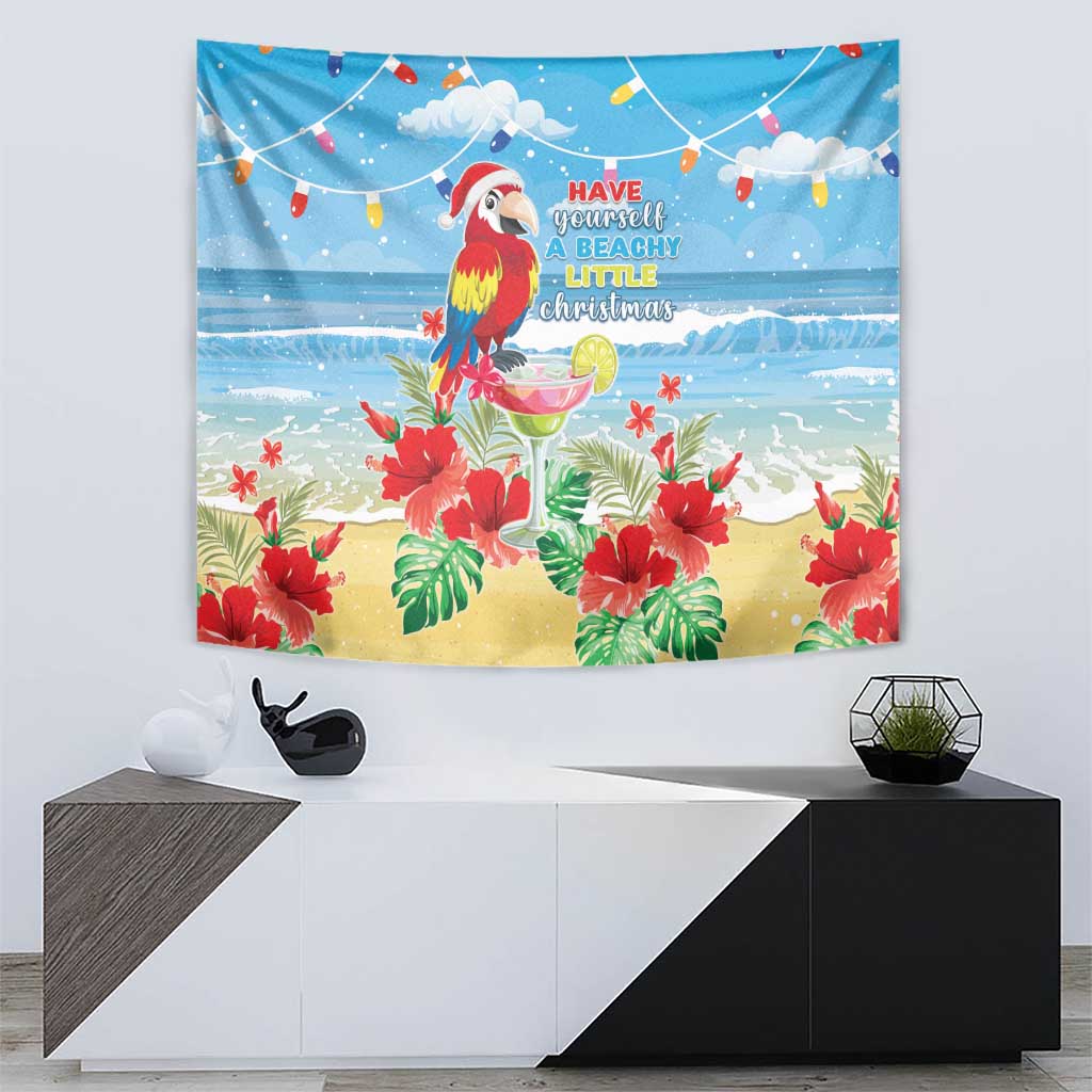 Hawaii Christmas Tapestry Funny Macaw Parrot Tropical Vibe LT05 - Wonder Print Shop