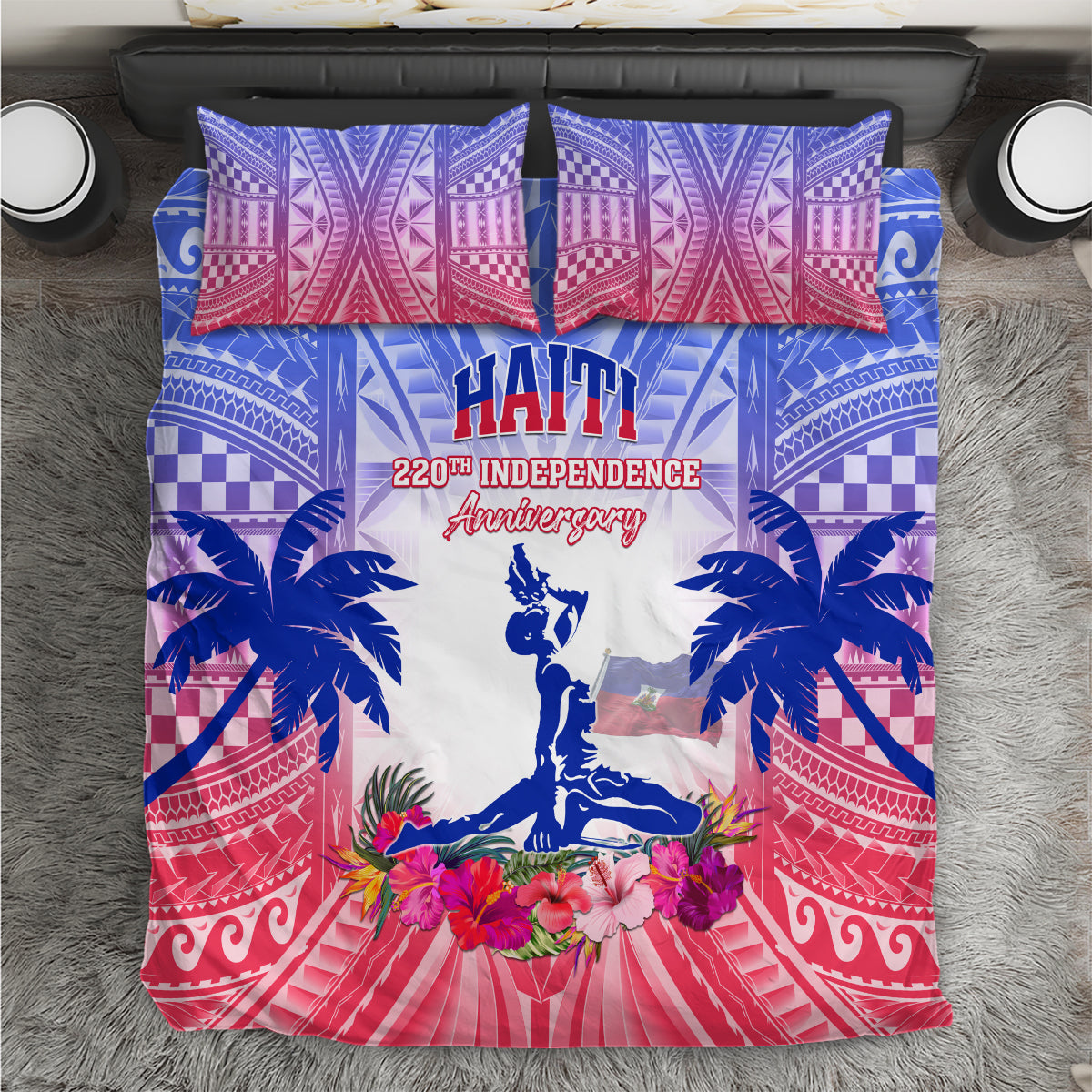 Haiti Independence Day Bedding Set Neg Maron Polynesian Style