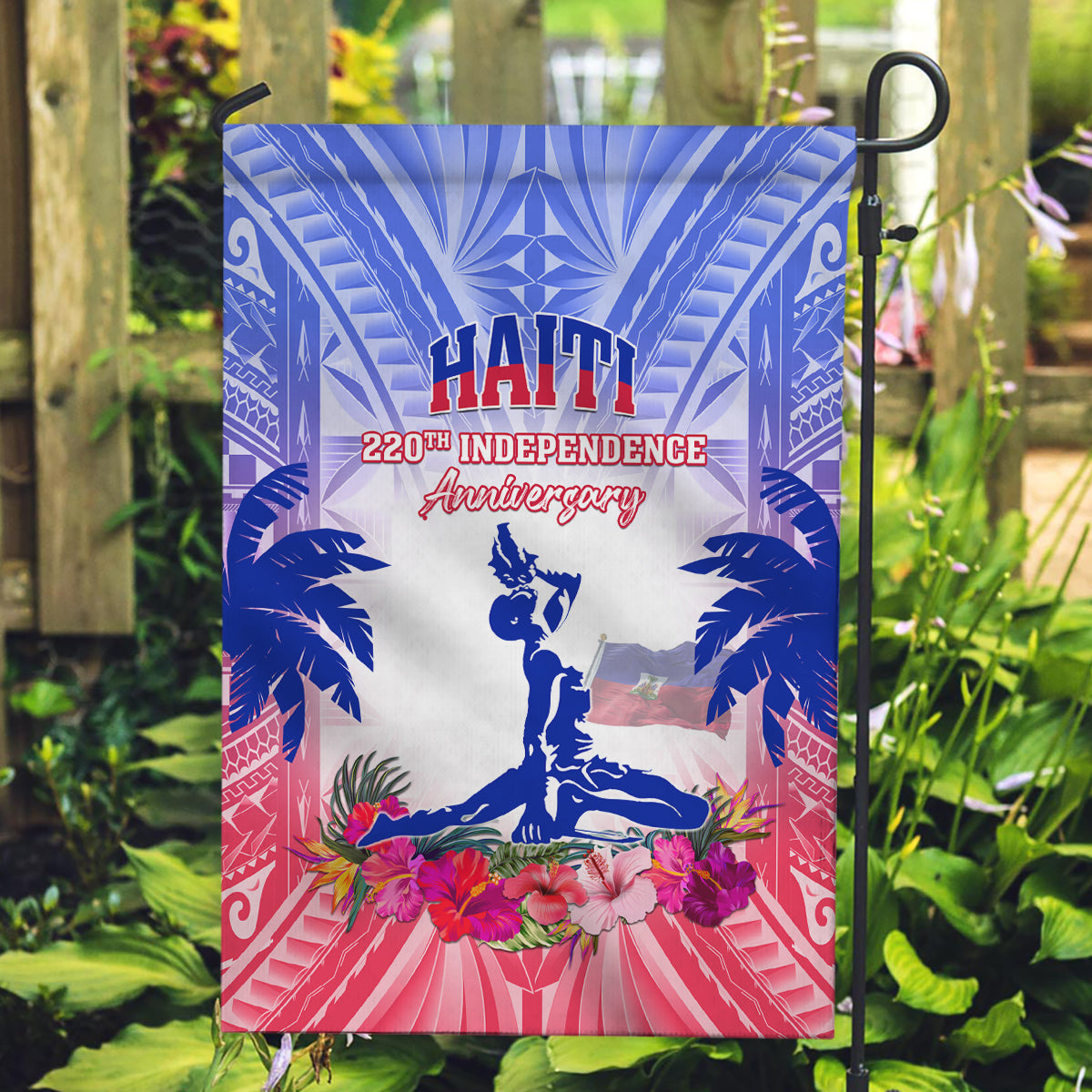 Haiti Independence Day Garden Flag Neg Maron Polynesian Style