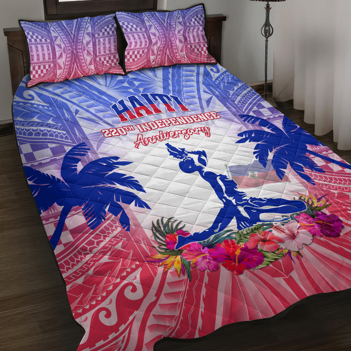 Haiti Independence Day Quilt Bed Set Neg Maron Polynesian Style