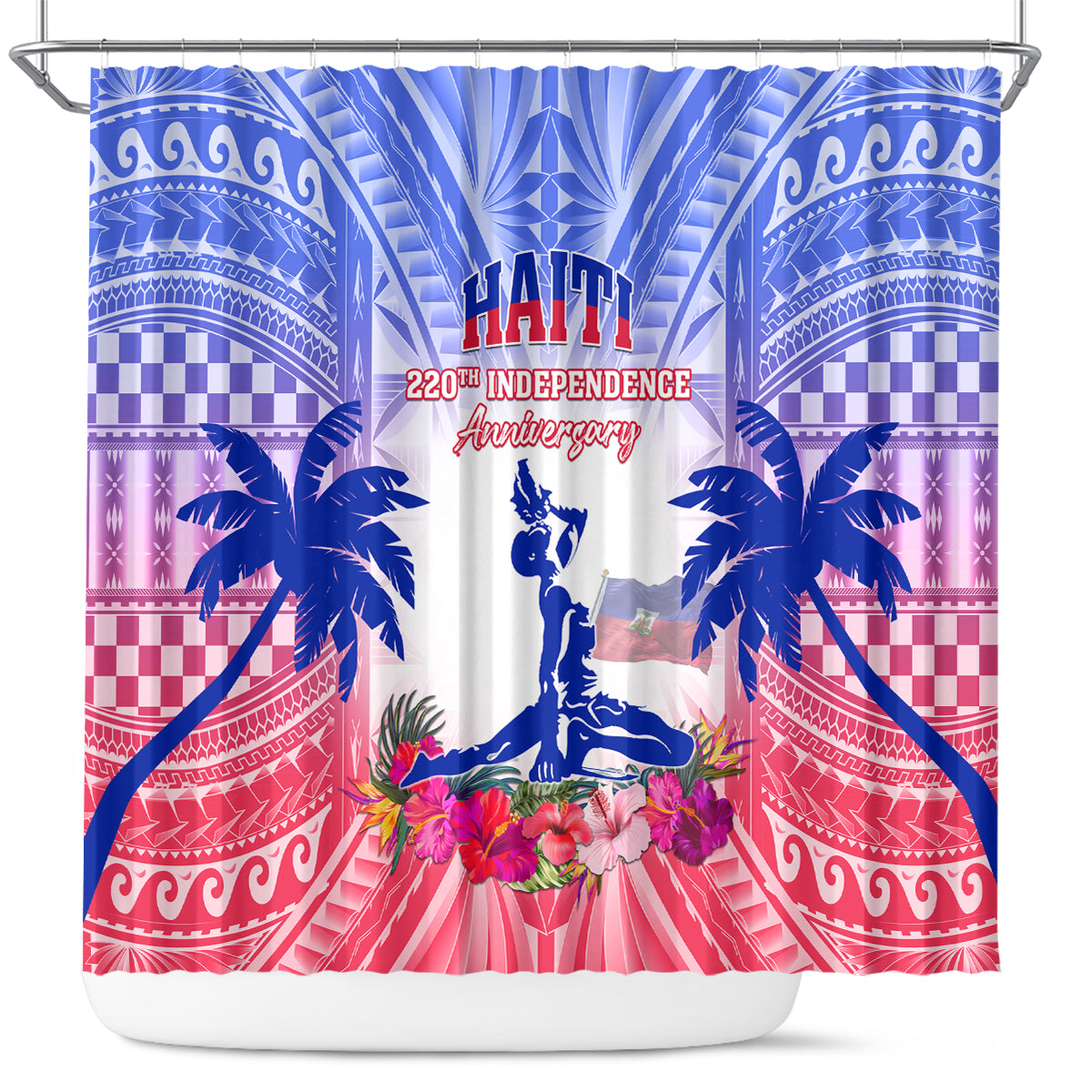 Haiti Independence Day Shower Curtain Neg Maron Polynesian Style