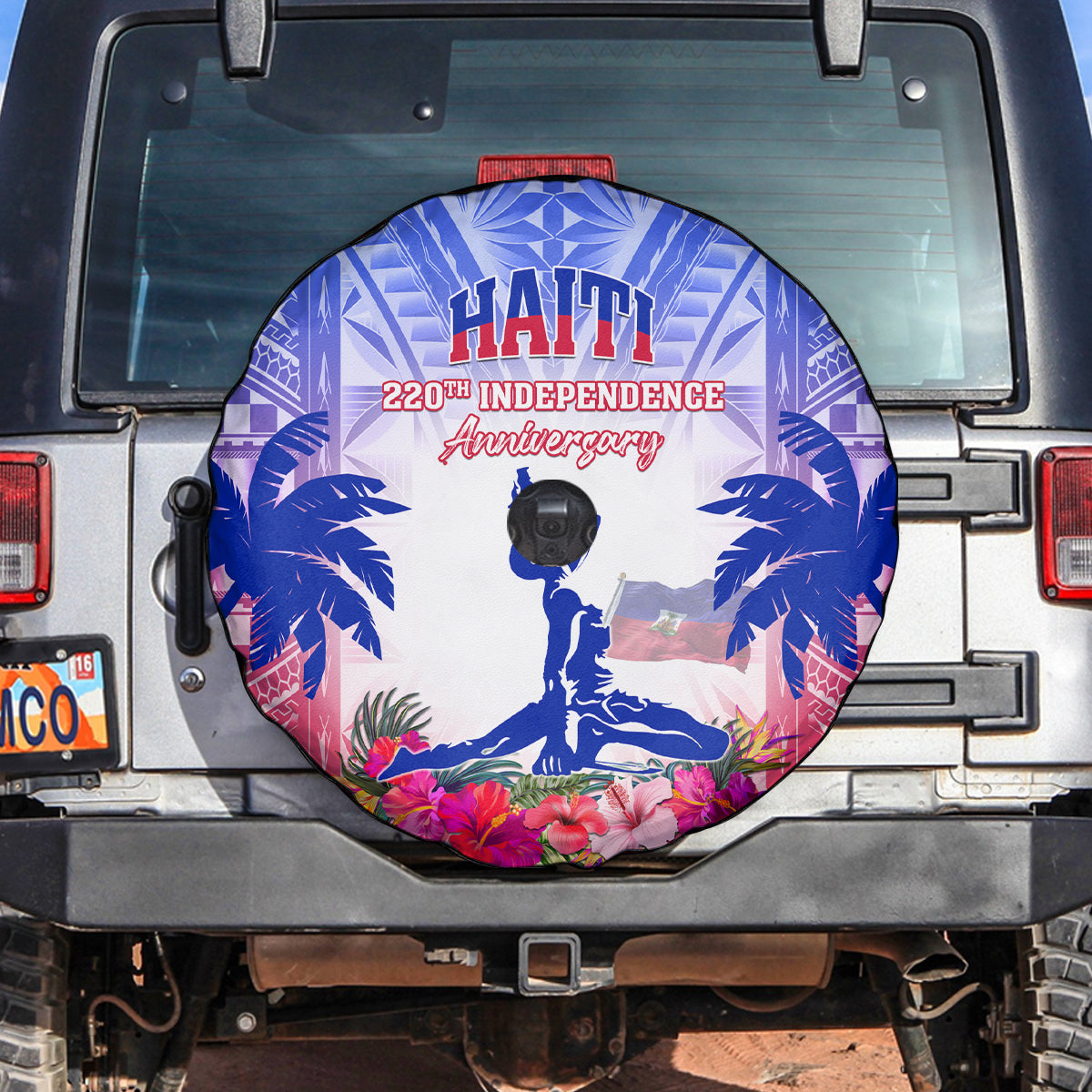 Haiti Independence Day Spare Tire Cover Neg Maron Polynesian Style