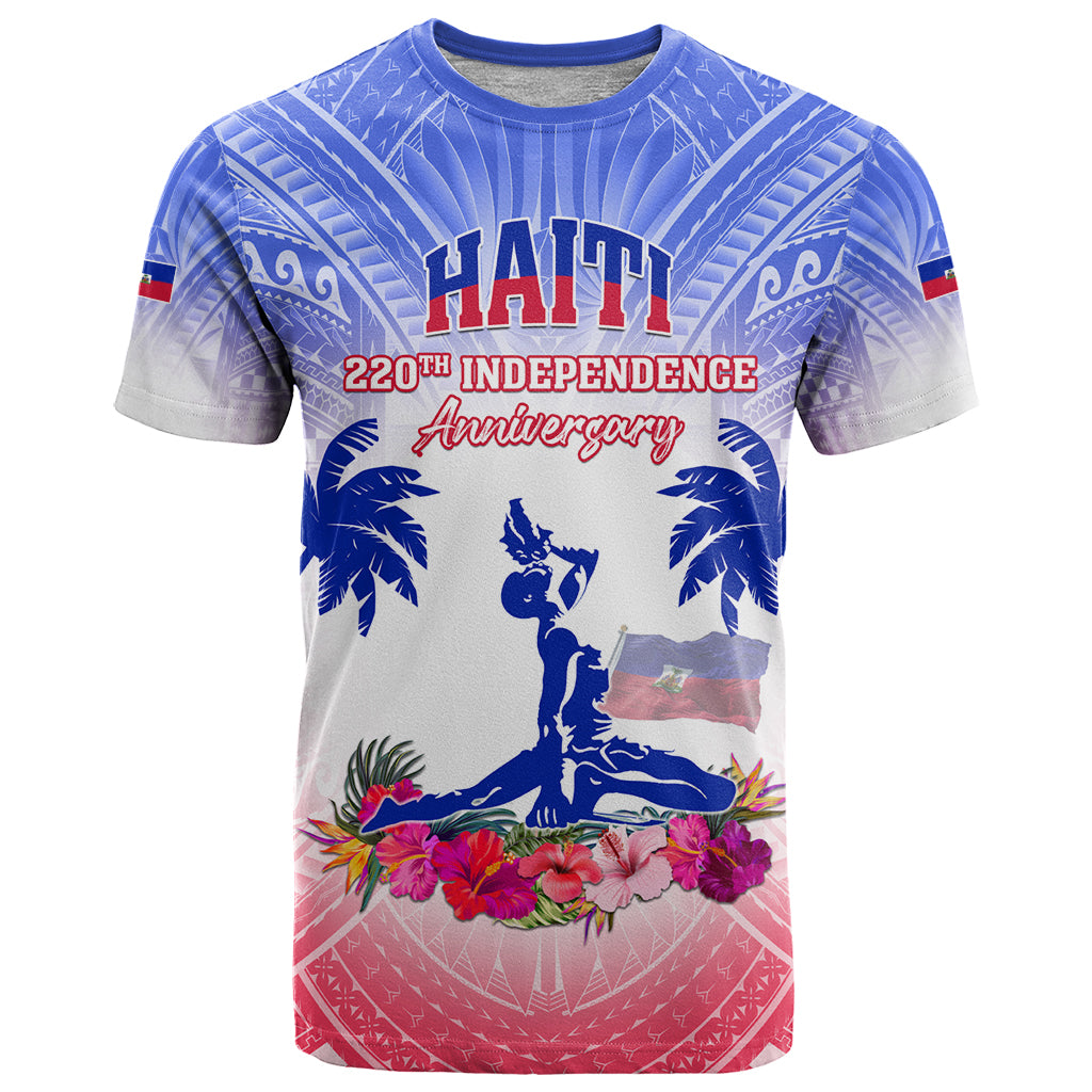 Personalised Haiti Independence Day T Shirt Neg Maron Polynesian Style