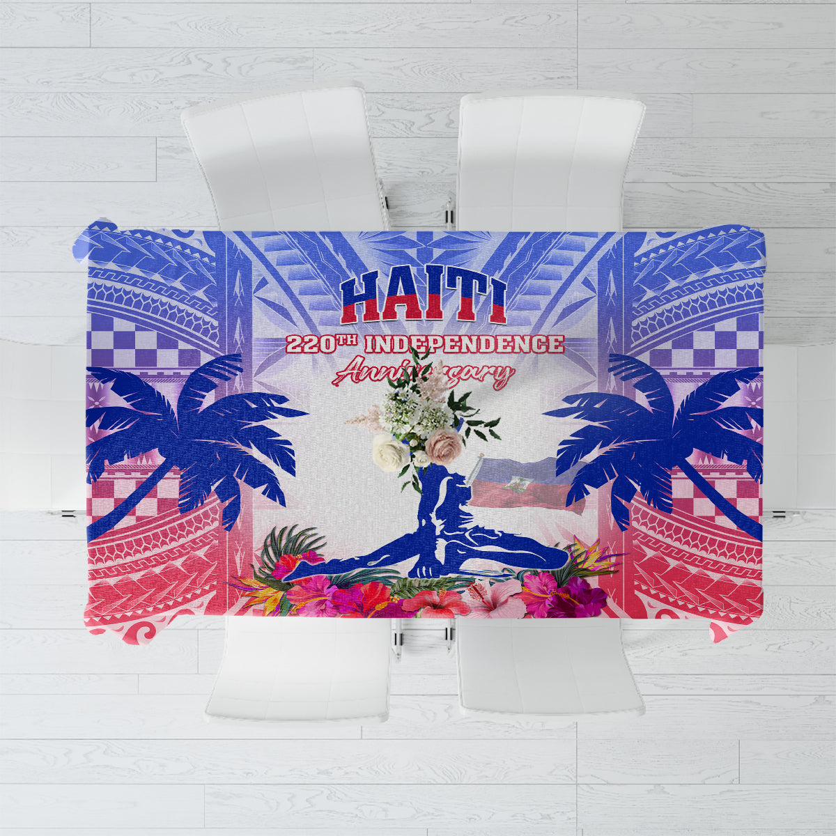 Haiti Independence Day Tablecloth Neg Maron Polynesian Style