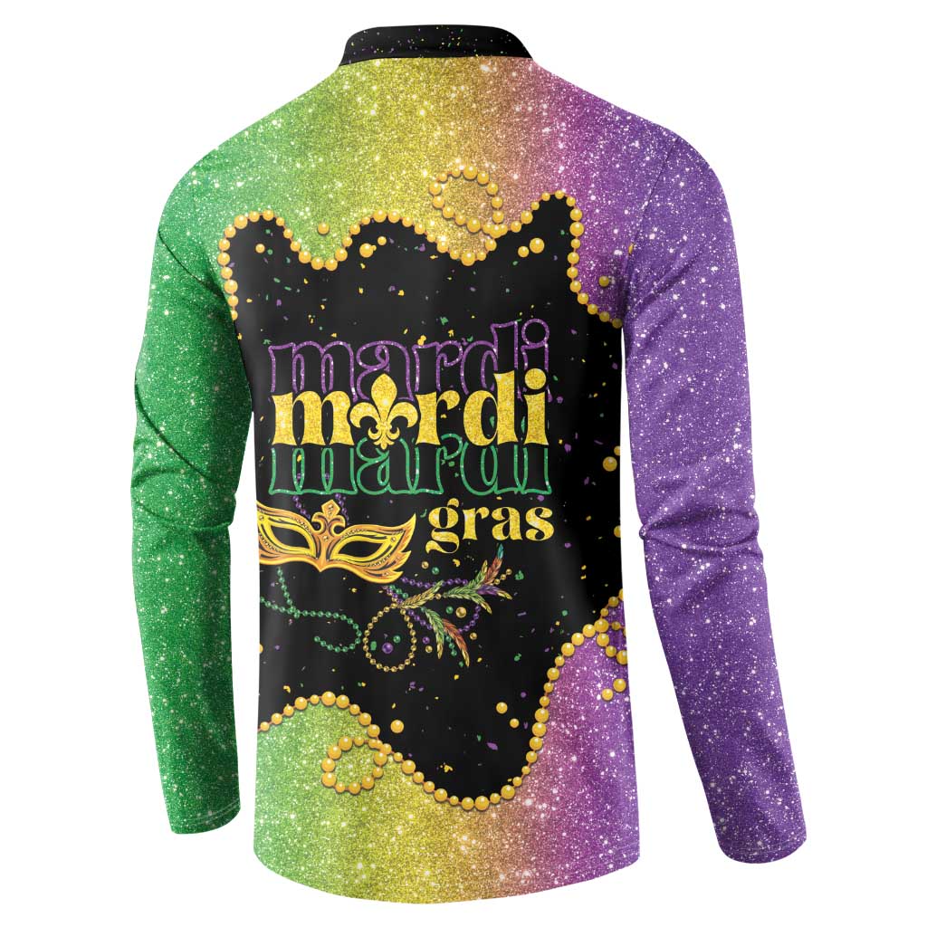 Mardi Gras Button Sweatshirt Laissez Les Bons Temps Rouler