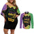 Mardi Gras Couples Matching Off Shoulder Short Dress and Long Sleeve Button Shirt Laissez Les Bons Temps Rouler