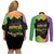 Mardi Gras Couples Matching Off Shoulder Short Dress and Long Sleeve Button Shirt Laissez Les Bons Temps Rouler