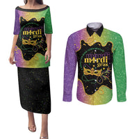 Mardi Gras Couples Matching Puletasi and Long Sleeve Button Shirt Laissez Les Bons Temps Rouler