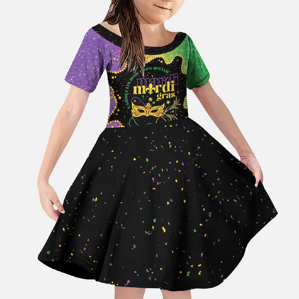 Mardi Gras Family Matching Long Sleeve Bodycon Dress and Hawaiian Shirt Laissez Les Bons Temps Rouler