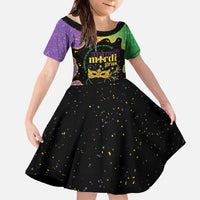 Mardi Gras Family Matching Off The Shoulder Long Sleeve Dress and Hawaiian Shirt Laissez Les Bons Temps Rouler