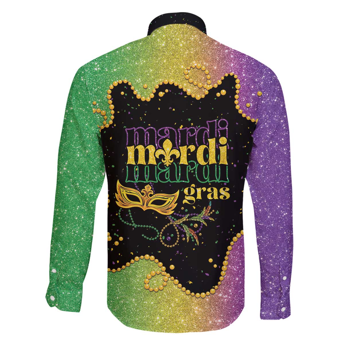 Mardi Gras Family Matching Off The Shoulder Long Sleeve Dress and Hawaiian Shirt Laissez Les Bons Temps Rouler