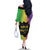 Mardi Gras Family Matching Off The Shoulder Long Sleeve Dress and Hawaiian Shirt Laissez Les Bons Temps Rouler