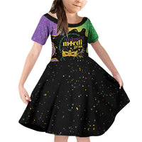 Mardi Gras Family Matching Off Shoulder Short Dress and Hawaiian Shirt Laissez Les Bons Temps Rouler