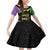 Mardi Gras Family Matching Off Shoulder Short Dress and Hawaiian Shirt Laissez Les Bons Temps Rouler