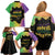 Mardi Gras Family Matching Off Shoulder Short Dress and Hawaiian Shirt Laissez Les Bons Temps Rouler