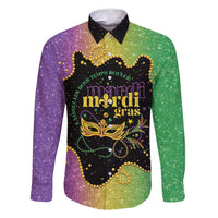Mardi Gras Family Matching Off Shoulder Short Dress and Hawaiian Shirt Laissez Les Bons Temps Rouler